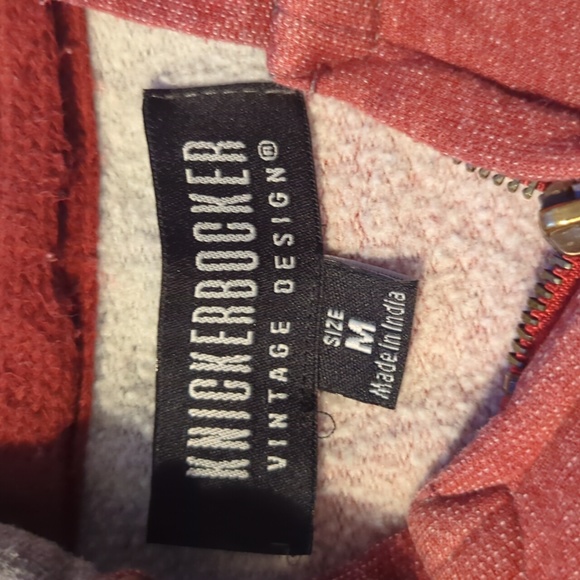 Knickerbocker Vintage Design Medium Hoodie Hooded Sweatshirt Full-Zip Striped - Picture 6 of 10